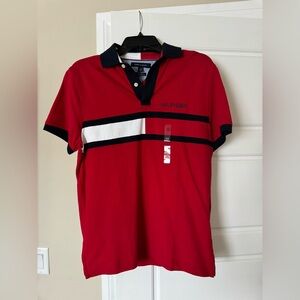 XS Men’s Tommy Hilfiger Red, Black and White Polo